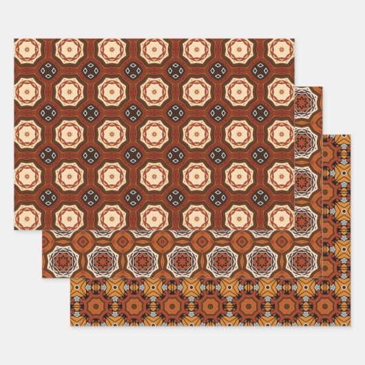 Afrikanisches Erdmeer - Nahtloses ethnisches Muste Geschenkpapier Set (Set)