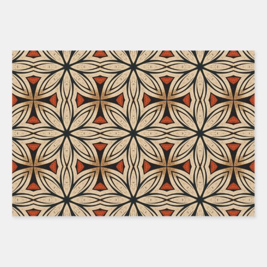 Afrikanisches, ethnisch Inspiriertes Muster Nr. 1 Geschenkpapier Set (Vorderseite 2)