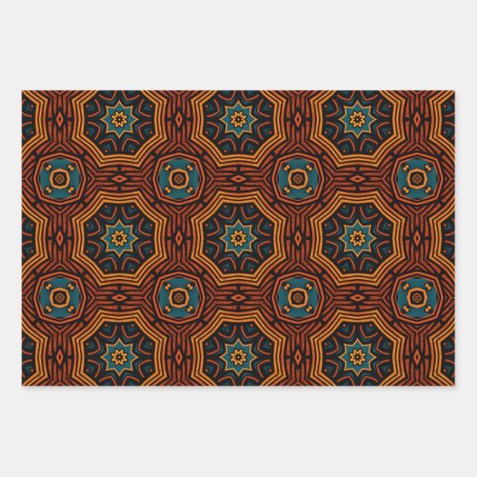 Afrikanisches Ethnisch Inspiriertes Muster Nr. 3 Geschenkpapier Set (Vorderseite 2)