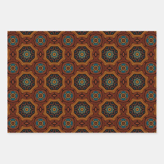 Afrikanisches Ethnisch Inspiriertes Muster Nr. 3 Geschenkpapier Set (Vorderseite)