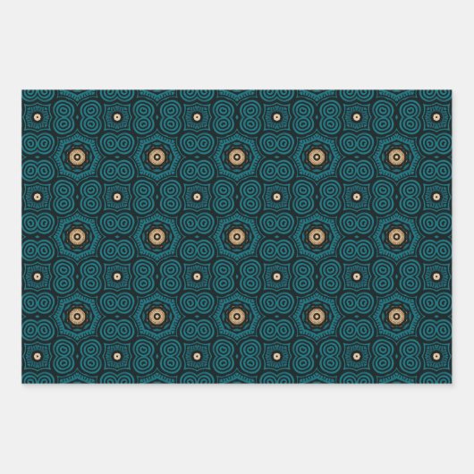 Afrikanisches, ethnisch Inspiriertes Muster Nr. 5 Geschenkpapier Set (Vorderseite)