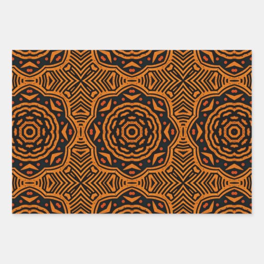 Afrikanisches, ethnisch Inspiriertes Muster Nr. 6 Geschenkpapier Set (Vorderseite 3)