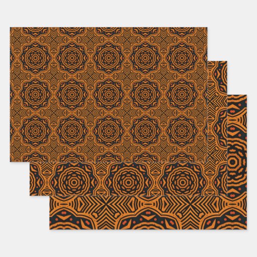 Afrikanisches, ethnisch Inspiriertes Muster Nr. 6 Geschenkpapier Set (Set)