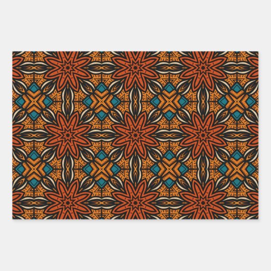 Afrikanisches, ethnisch Inspiriertes Muster Nr. 7 Geschenkpapier Set (Vorderseite 2)