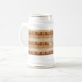 Afrikanisches ethnisches Adinkra-Muster. Bierglas (Vorderseite Links)