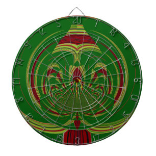 Afrikanisches ethnisches grünes Blumenmotiv-Design Dartscheibe