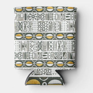 Afrikanisches ethnisches, wasserfarbenes Muster. Dosenkühler