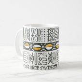 Afrikanisches ethnisches, wasserfarbenes Muster. Kaffeetasse (Vorderseite Links)