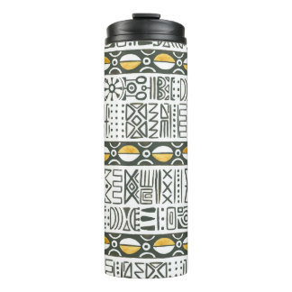 Afrikanisches ethnisches, wasserfarbenes Muster. Thermosbecher