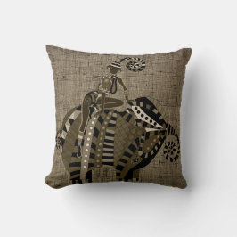 Afrikanisches Fantasy-Kissen 16 Zoll x 16 Zoll Kissen