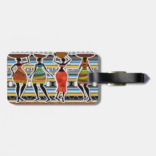 Afrikanisches Fest Gepäckanhänger (Rückseite horizontal)