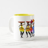 Afrikanisches Fest Zweifarbige Tasse (Vorderseite Links)