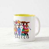Afrikanisches Fest Zweifarbige Tasse (VorderseiteRechts)