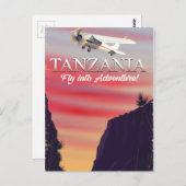 Afrikanisches Flugplakat Postkarte (Vorne/Hinten)