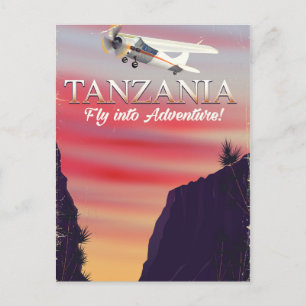 Afrikanisches Flugplakat Postkarte