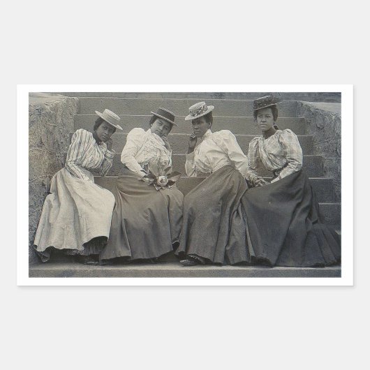 Afrikanisches Foto der Frauen Rechteckiger Aufkleber (Vorderseite)