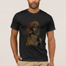 Afrikanisches Frau Goldenes Porträt T-Shirt - Kult