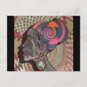 Afrikanisches Frauenprofil auf einem gewebten Korb Postkarte (Vorderseite)