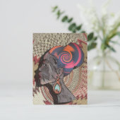 Afrikanisches Frauenprofil auf einem Waferkorb Postkarte (Stehend Vorderseite)