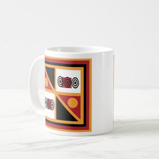 Afrikanisches geometrisches Muster Kaffeetasse (Vorderseite Links)