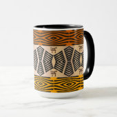 afrikanisches geometrisches Muster Tasse (VorderseiteRechts)