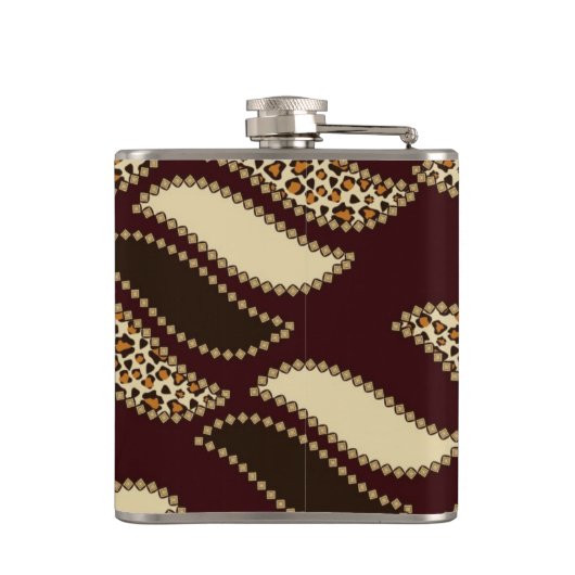 Afrikanisches Gepardhautmuster 2 Flachmann (Rückseite)