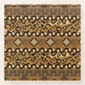 Afrikanisches Gepardhautmuster 2 Glasuntersetzer (Vorderseite)