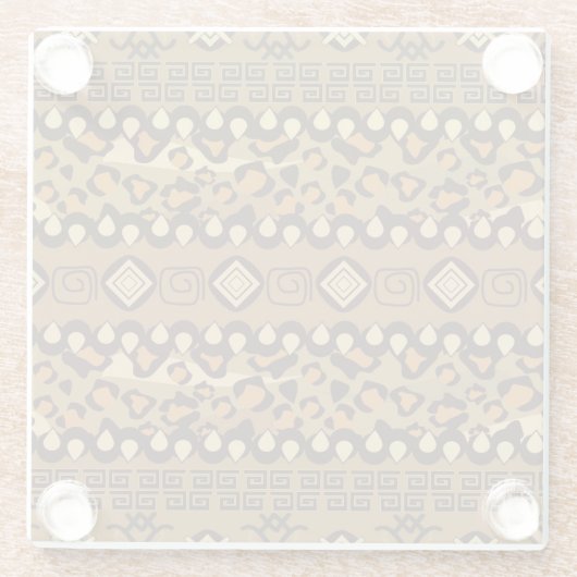 Afrikanisches Gepardhautmuster 2 Glasuntersetzer (Rückseite)