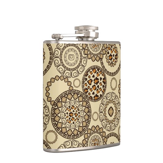 Afrikanisches Gepardhautmuster 3 Flachmann (Rechts)