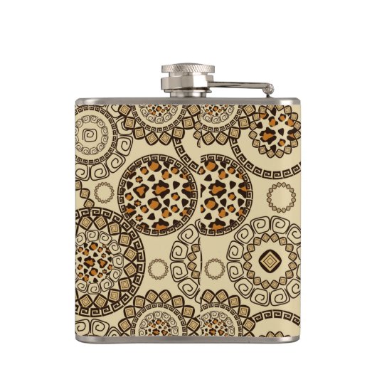 Afrikanisches Gepardhautmuster 3 Flachmann (Rückseite)