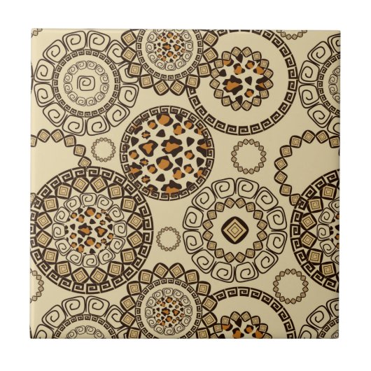 Afrikanisches Gepardhautmuster 3 Fliese (Vorderseite)