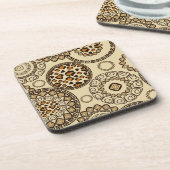 Afrikanisches Gepardhautmuster 3 Getränkeuntersetzer (Linke Seite)