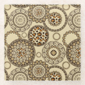 Afrikanisches Gepardhautmuster 3 Glasuntersetzer (Vorderseite)