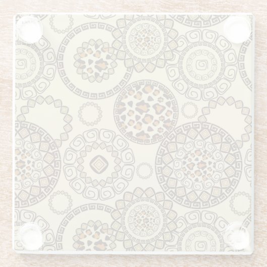 Afrikanisches Gepardhautmuster 3 Glasuntersetzer (Rückseite)