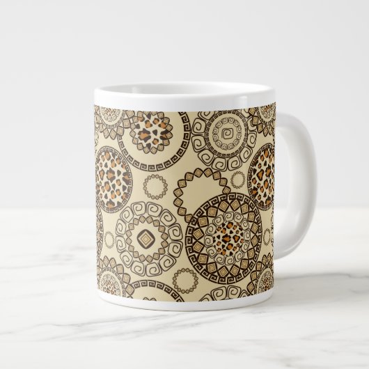 Afrikanisches Gepardhautmuster 3 Jumbo-Tasse (Vorderseite Rechts)