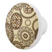 Afrikanisches Gepardhautmuster 3 Keramikknauf (Rechts)