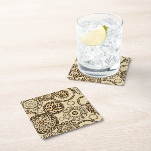 Afrikanisches Gepardhautmuster 3 Rechteckiger Pappuntersetzer (Vor Ort)