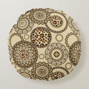 Afrikanisches Gepardhautmuster 3 Rundes Kissen