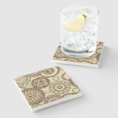 Afrikanisches Gepardhautmuster 3 Steinuntersetzer (Seitenansicht)