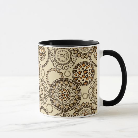 Afrikanisches Gepardhautmuster 3 Tasse (Rechts)