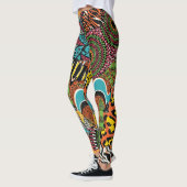 Afrikanisches Gewebe: Wildtierpatchwork. Leggings (Links)