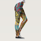 Afrikanisches Gewebe: Wildtierpatchwork. Leggings (Rechts)