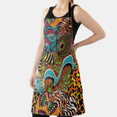 Afrikanisches Gewebe: Wildtierpatchwork. Schürze (InSitu)