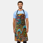 Afrikanisches Gewebe: Wildtierpatchwork. Schürze (Getragen)