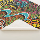 Afrikanisches Gewebe: Wildtierpatchwork. Sherpadecke (3/4)