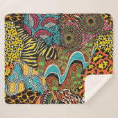 Afrikanisches Gewebe: Wildtierpatchwork. Sherpadecke (Vorderseite (Horizontal))