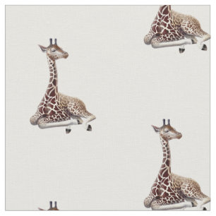 Afrikanisches Giraffen-Tier-Baumwollgewebe Stoff