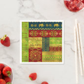 Afrikanisches goldenes Muster in Farbe Serviette (Beispiel)