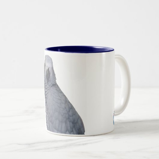 Afrikanisches Grau 11oz des Kongos Zweifarbige Tasse (VorderseiteRechts)