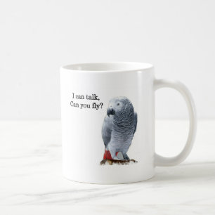 Afrikanisches Grau, das ich sprechen kann, können Kaffeetasse